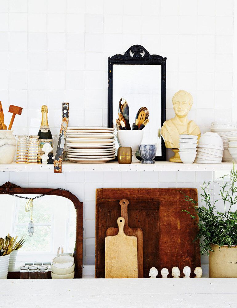 eclectic kitchen shelf styling ideas