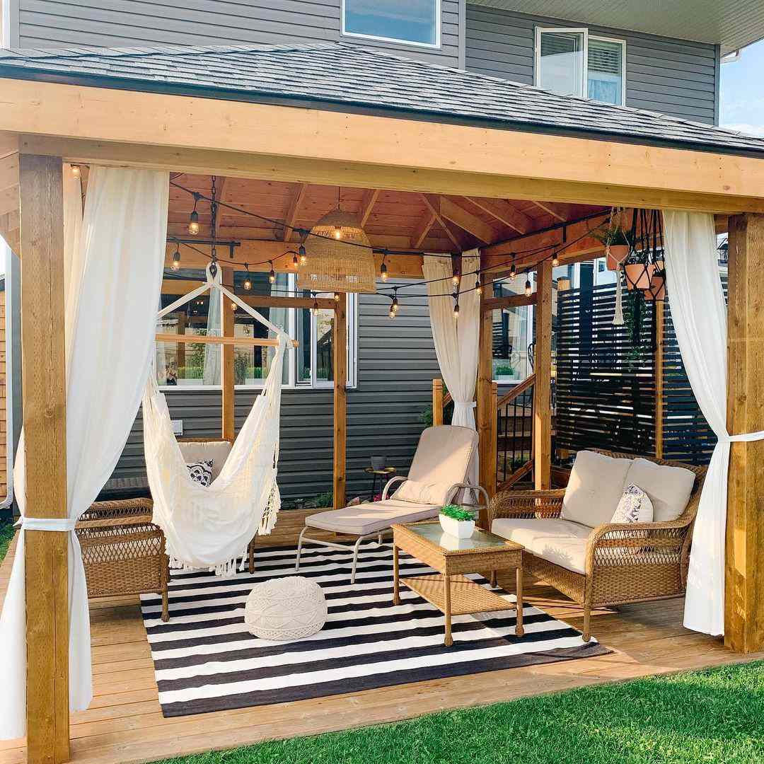 Belysningskällor under pergola