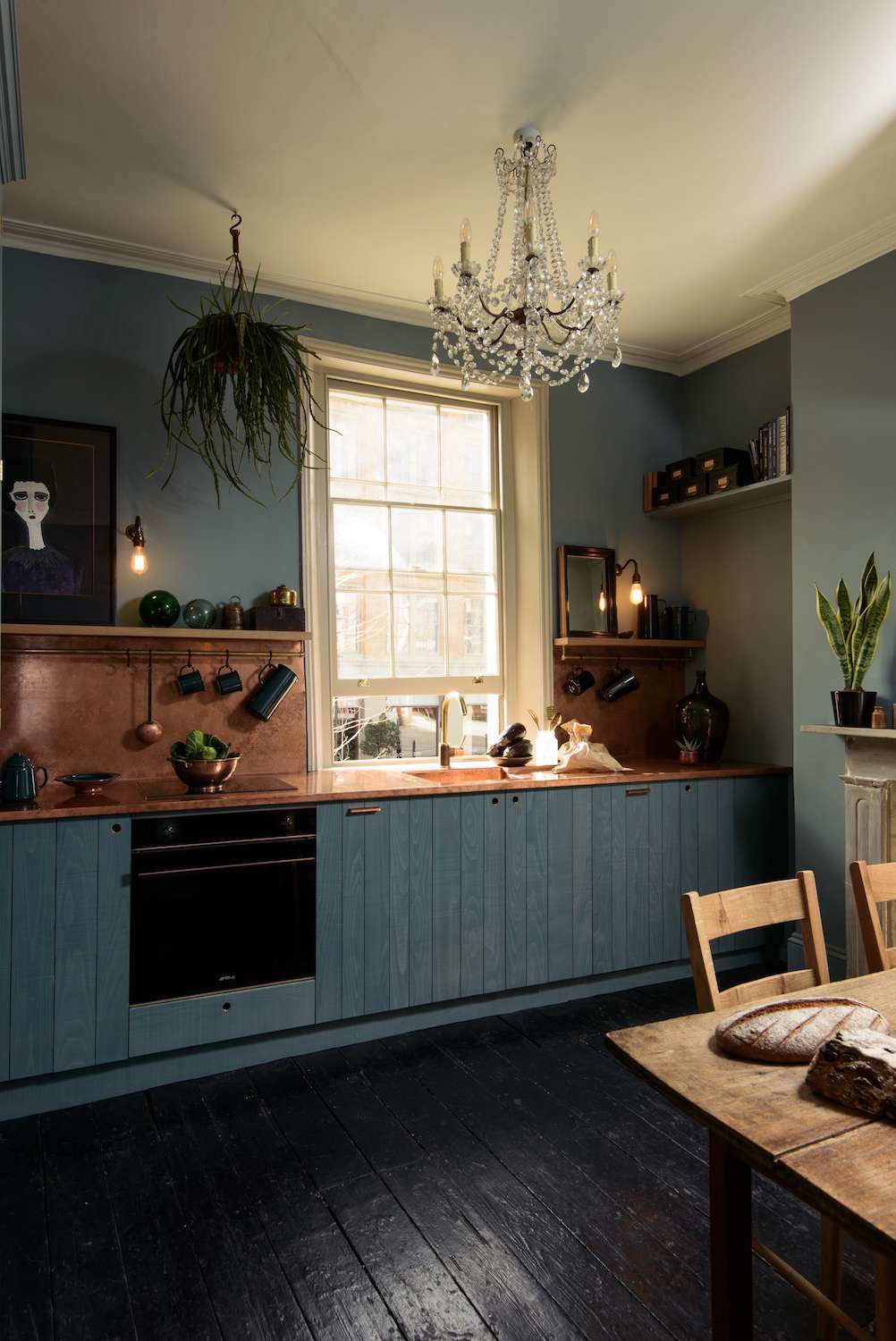 eclectic blue kitchen ideas