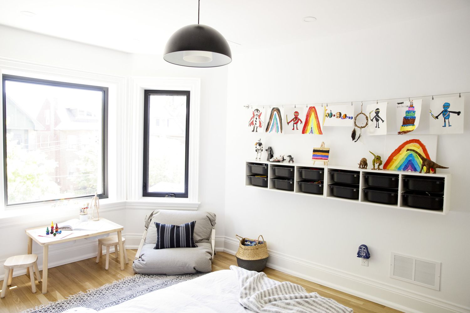 modern black-and-white child's room 