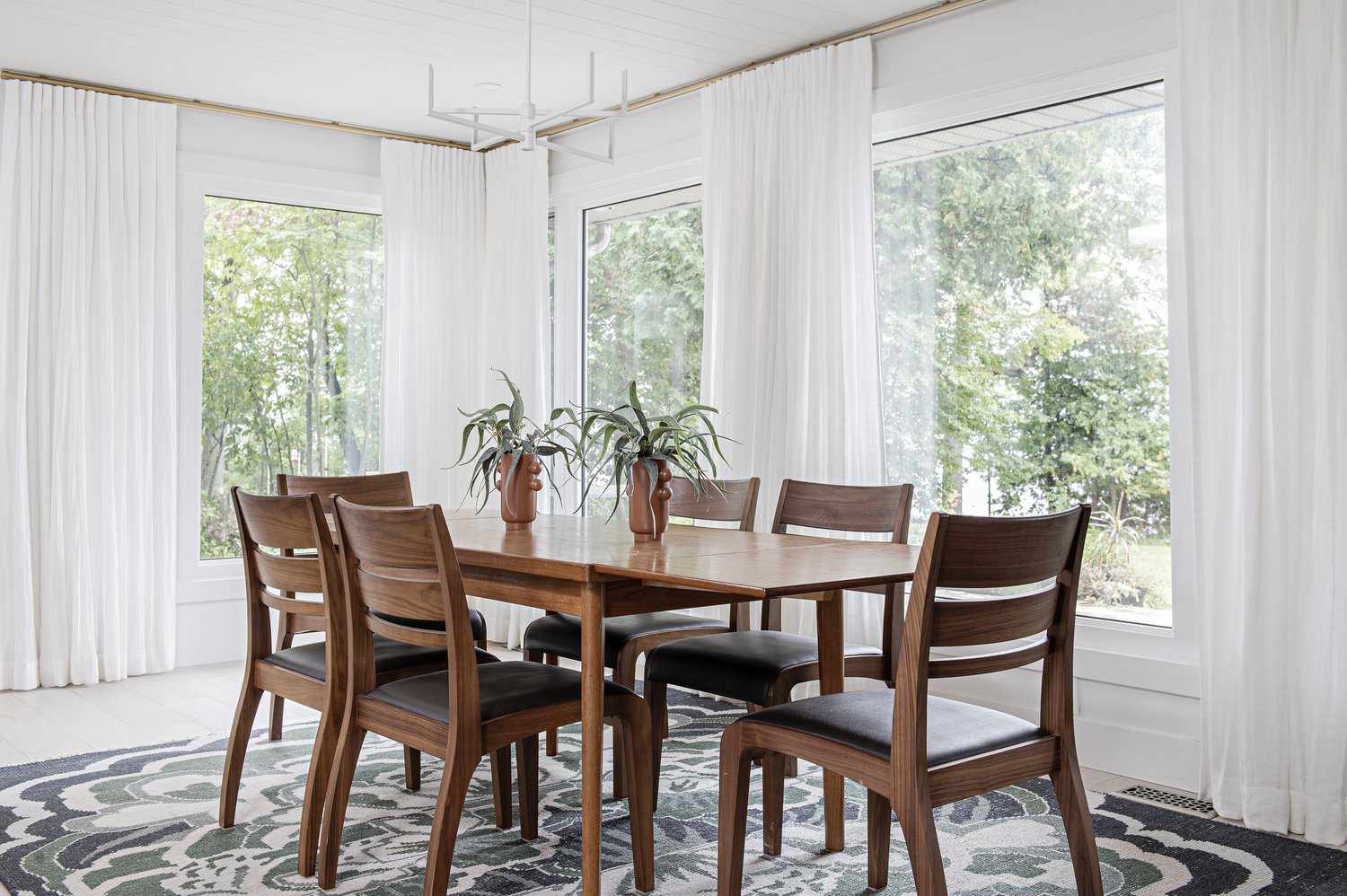 midcentury modern dining room curtain ideas