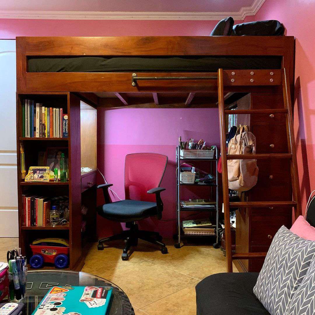 Ett sovrum i loftstil för en tonåring