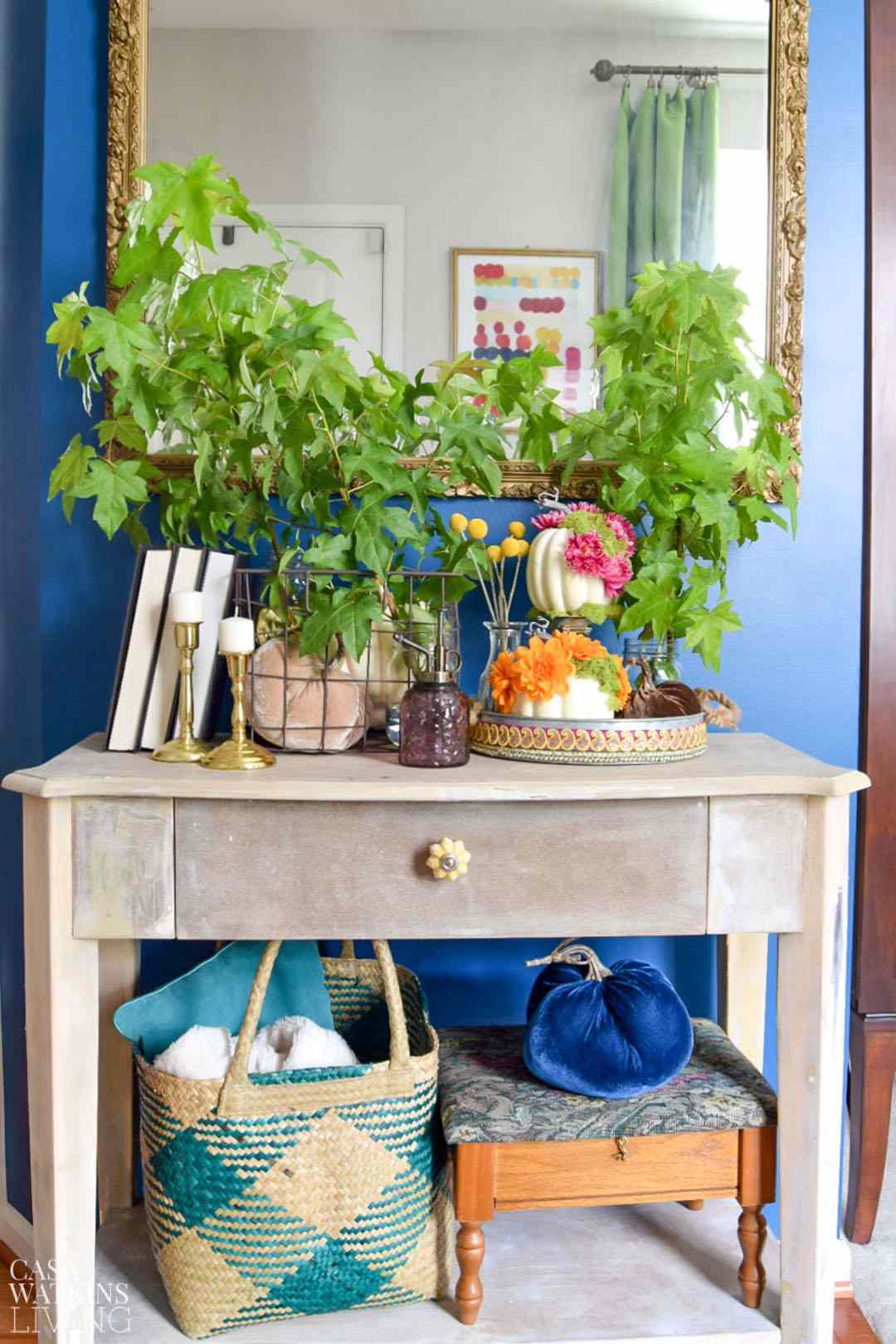 boho stil höst entré dekor