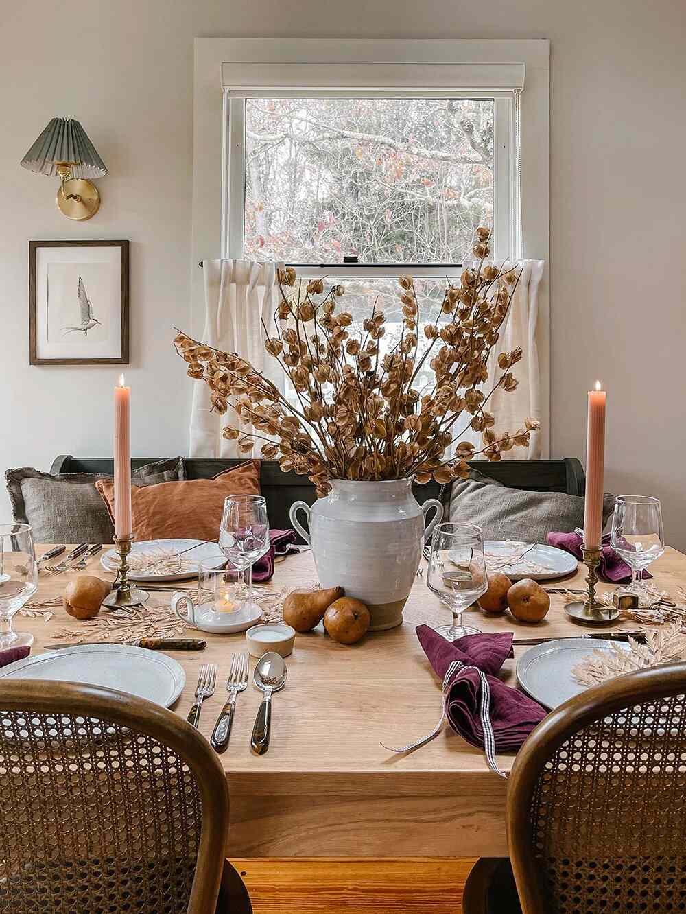 Rustik men modern Thanksgiving dukning