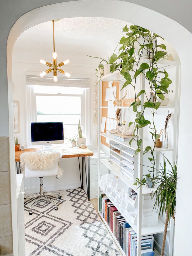 boho-stil små kontorsidéer