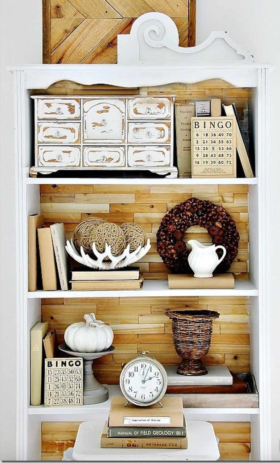 diy trä shim bokhylla