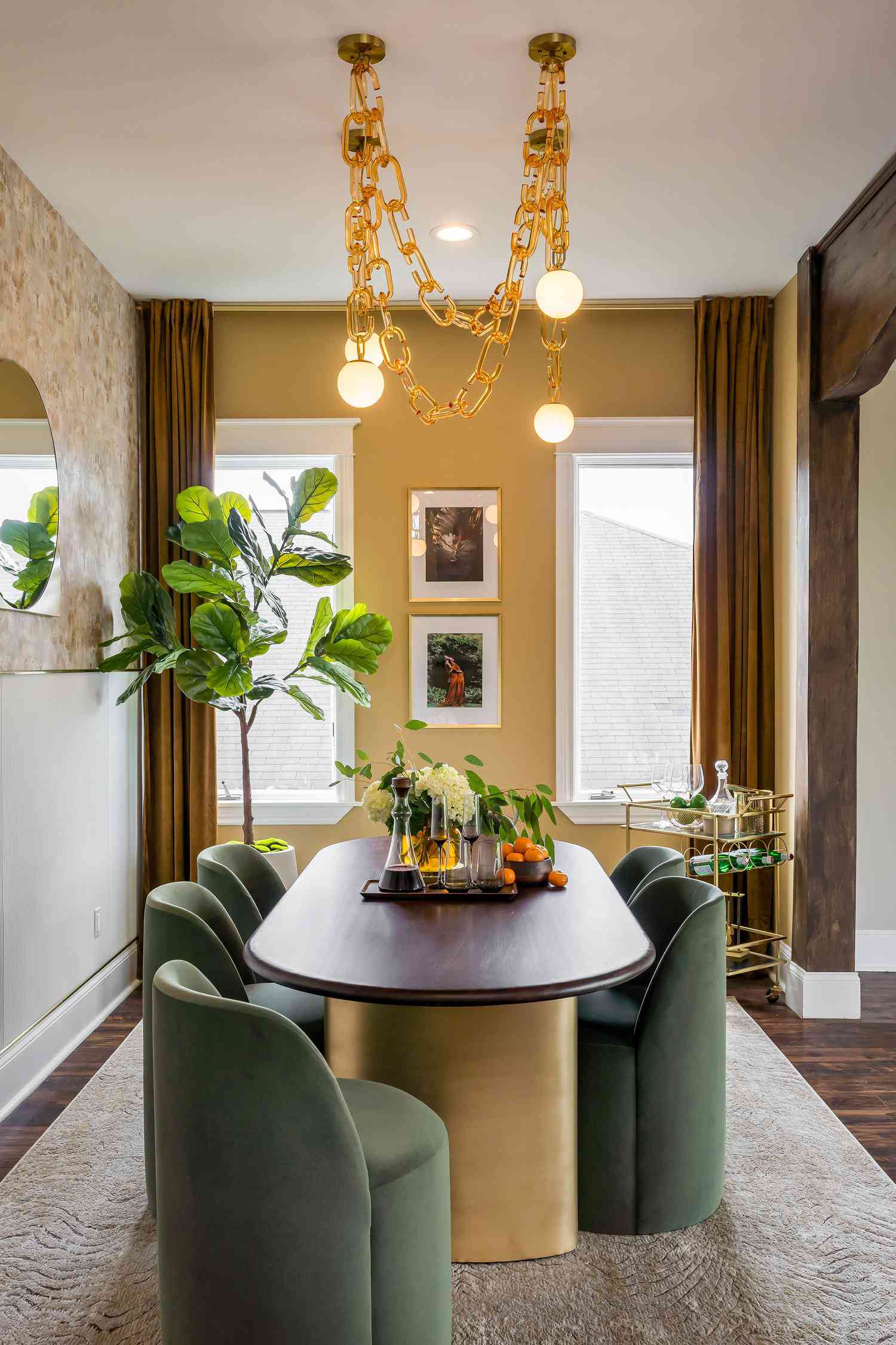 earth tone curtain ideas for formal dining room