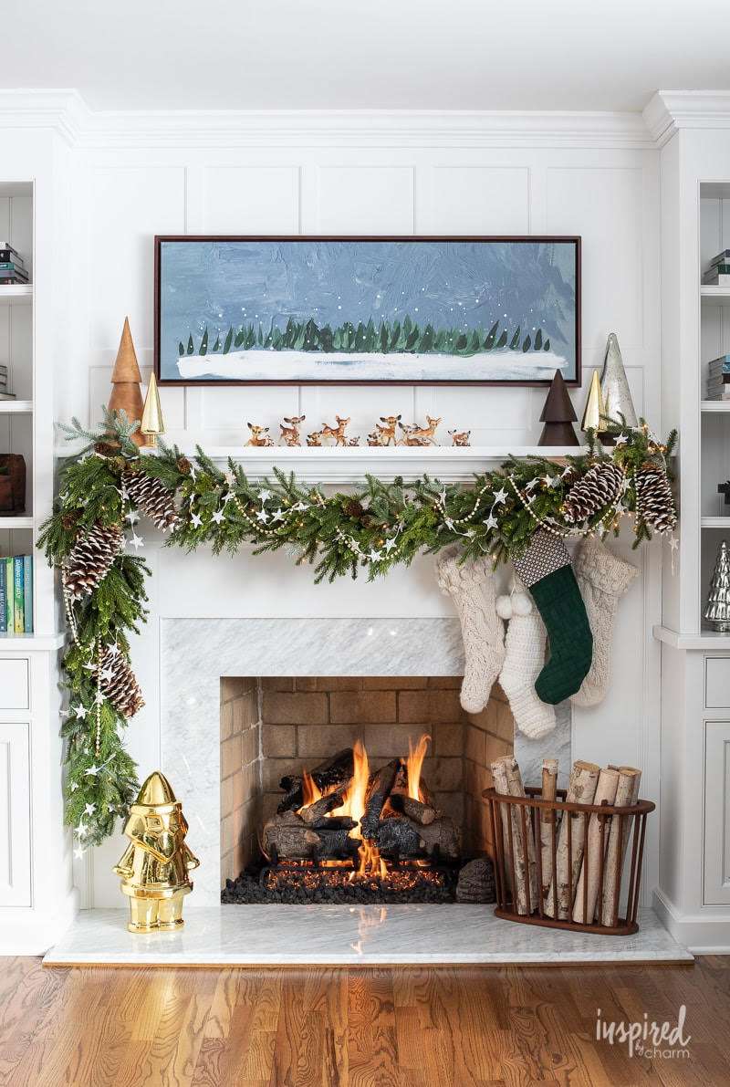 jul mantel dekor idéer