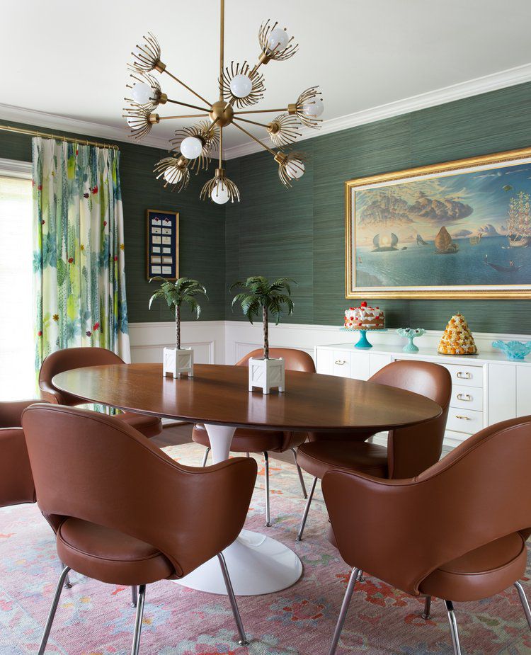 midcentury modern dining room curtain ideas