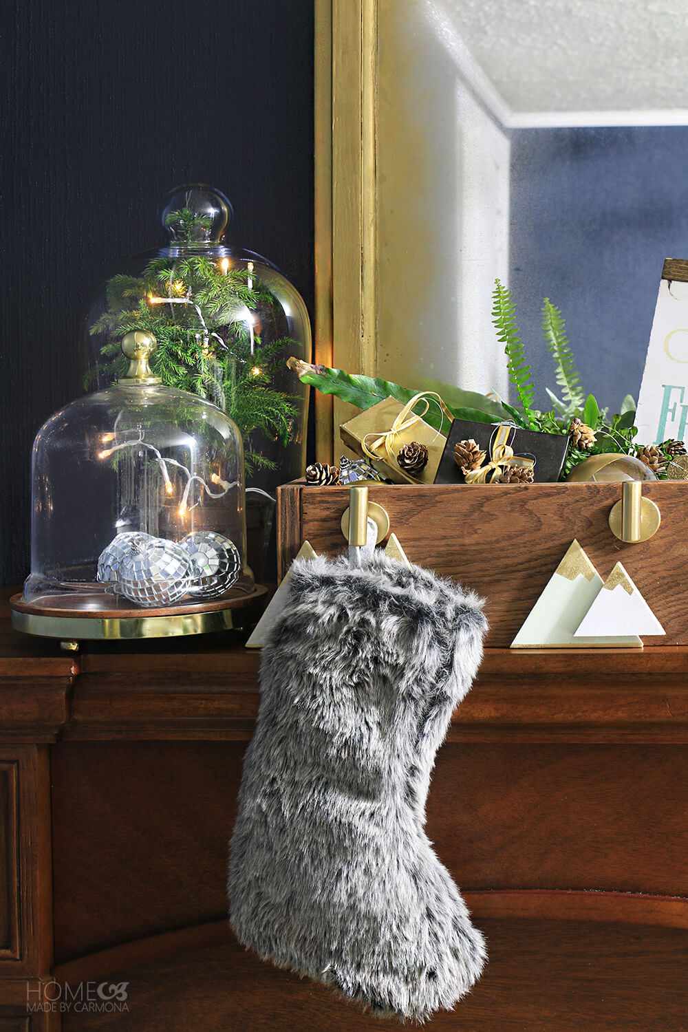 glas cloche juldekoration idéer