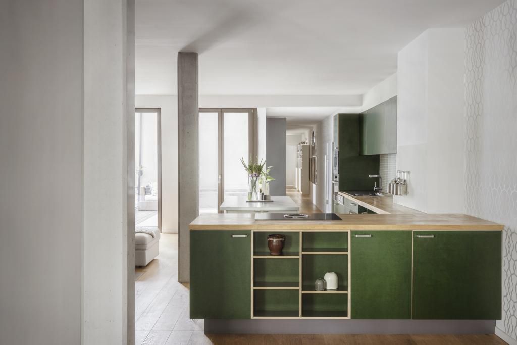 minimalist modern olive green kitchen ideas