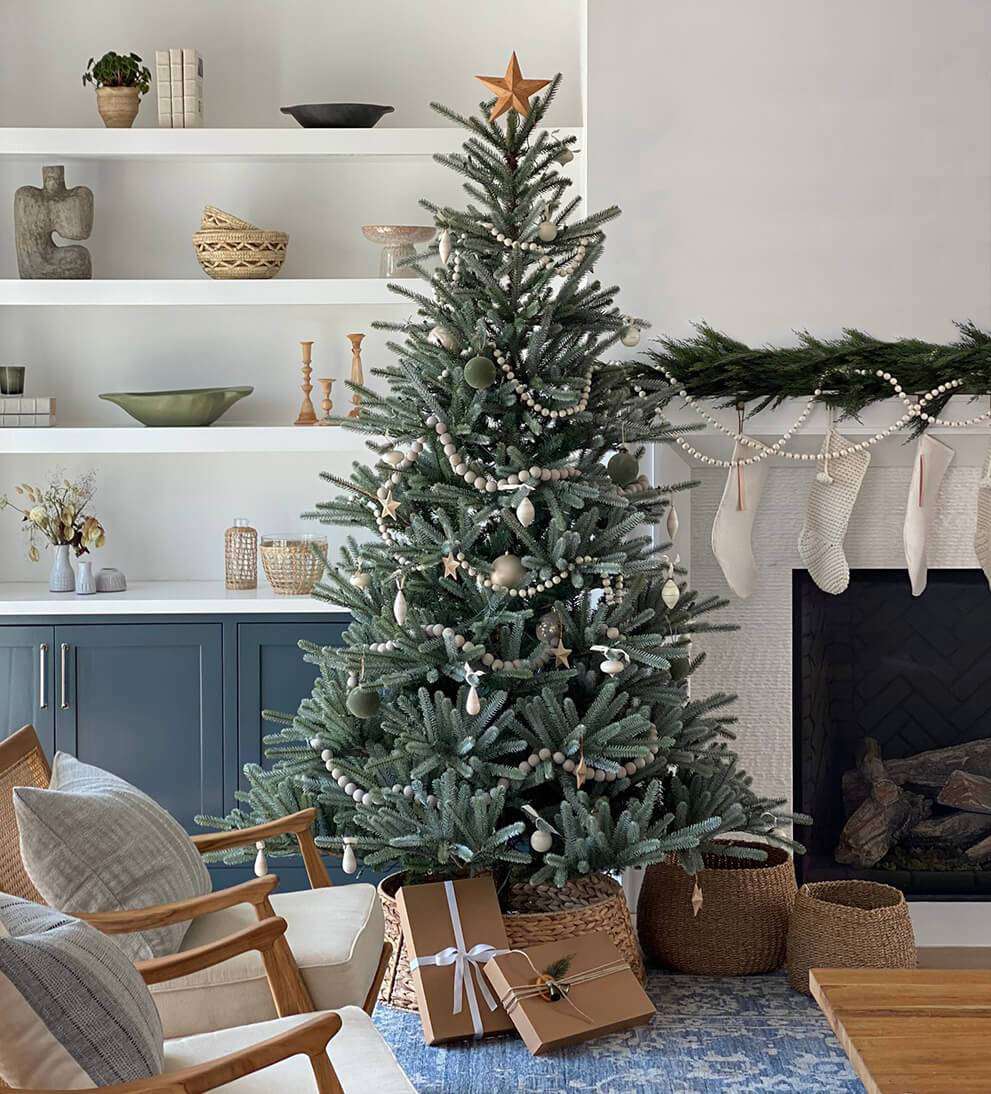 scandi-stil jul vardagsrum dekor idéer