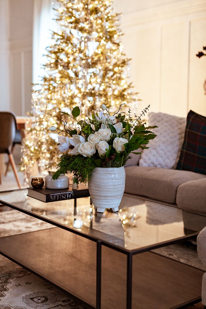 jul vardagsrum blommig dekor idéer