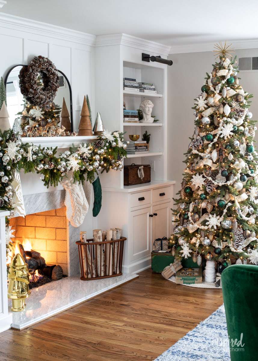 jul vardagsrum snöflinga dekor idéer