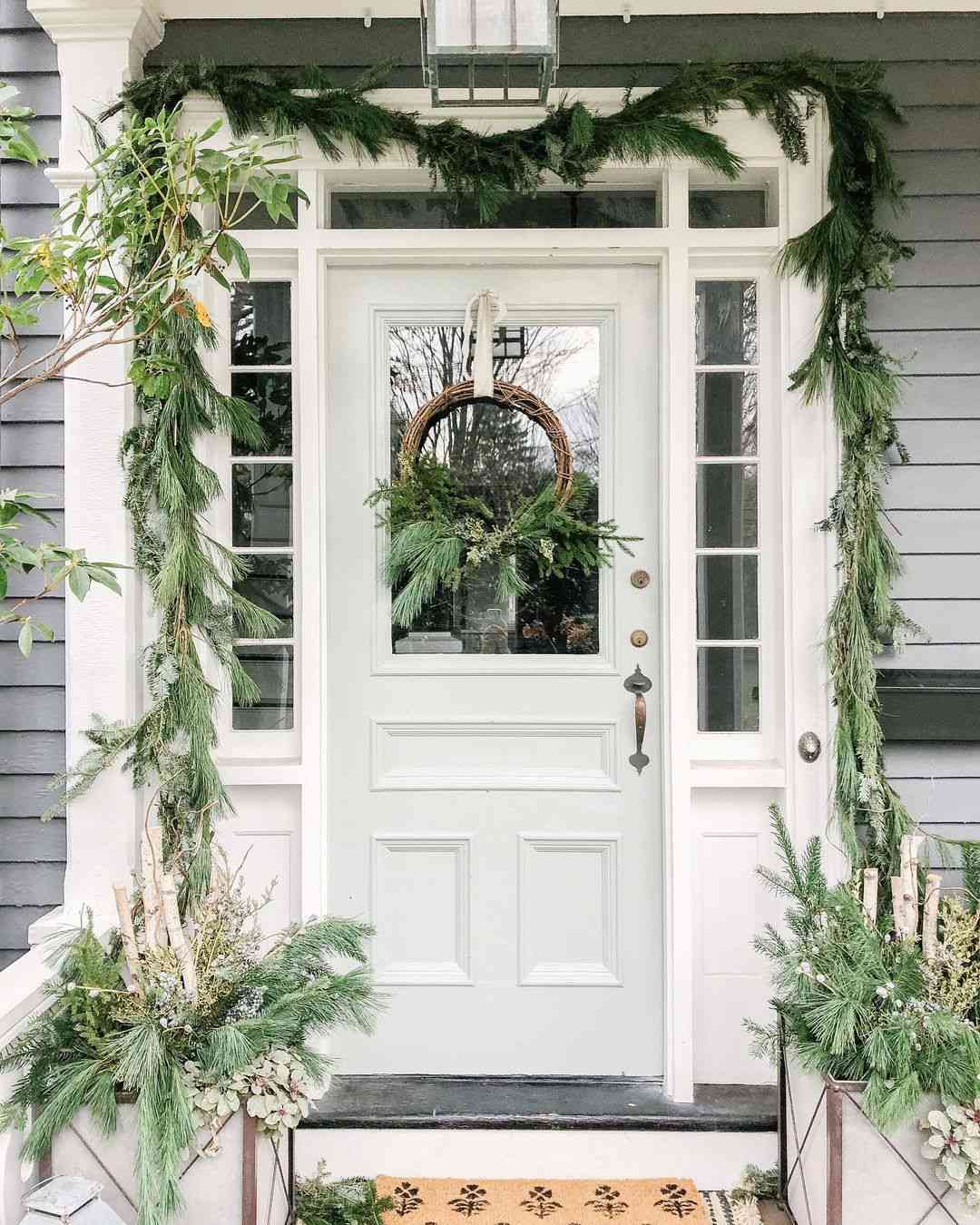 bondgård jul främre veranda dekor idéer