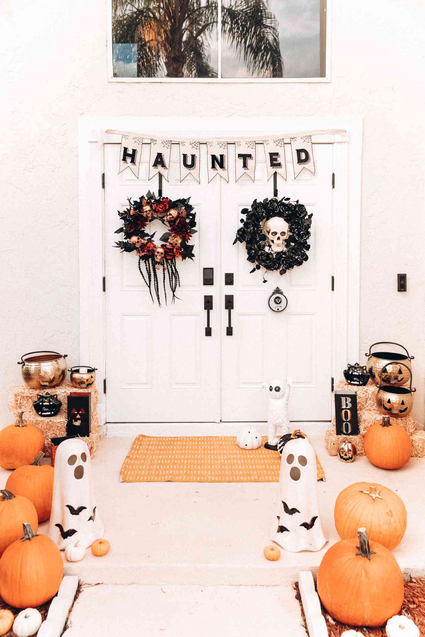 läskig söt Halloween veranda