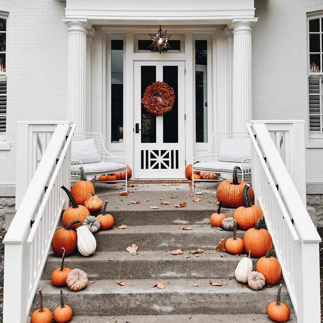 Halloween pumpa dörr dekor