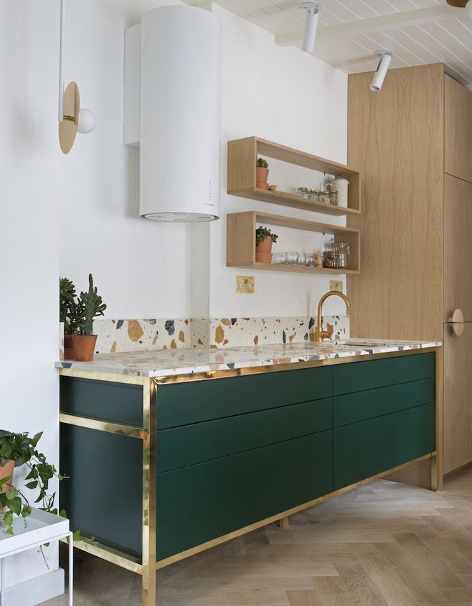köksbänk med terrazzo kakel