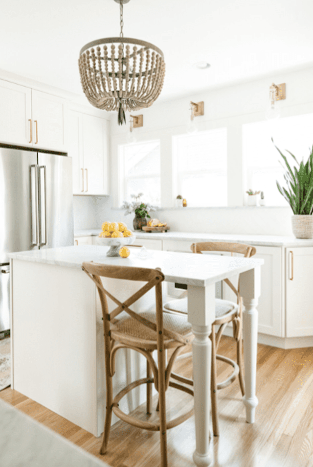 Kitchen island with breakfast bar