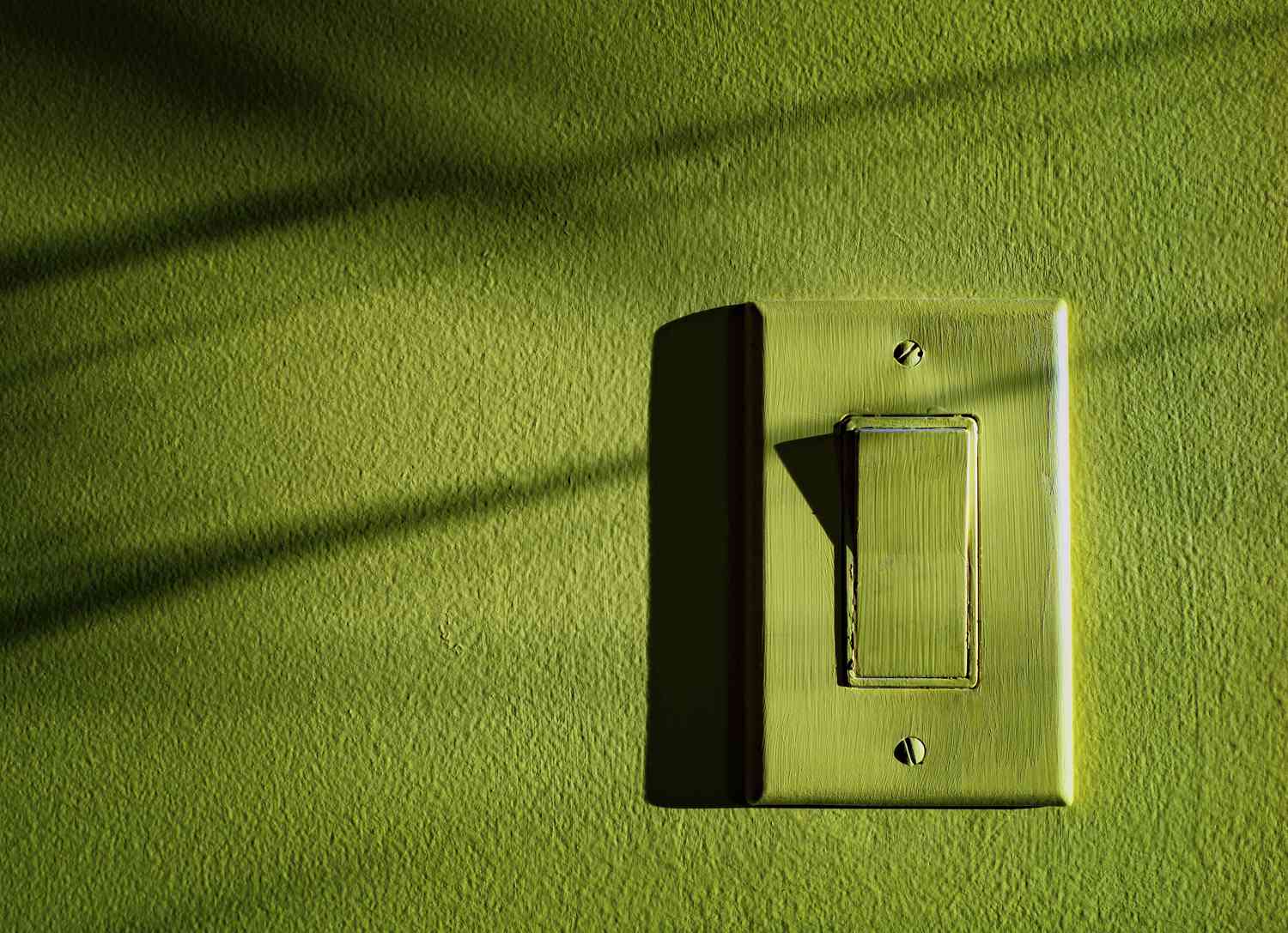 painted light switch green wall