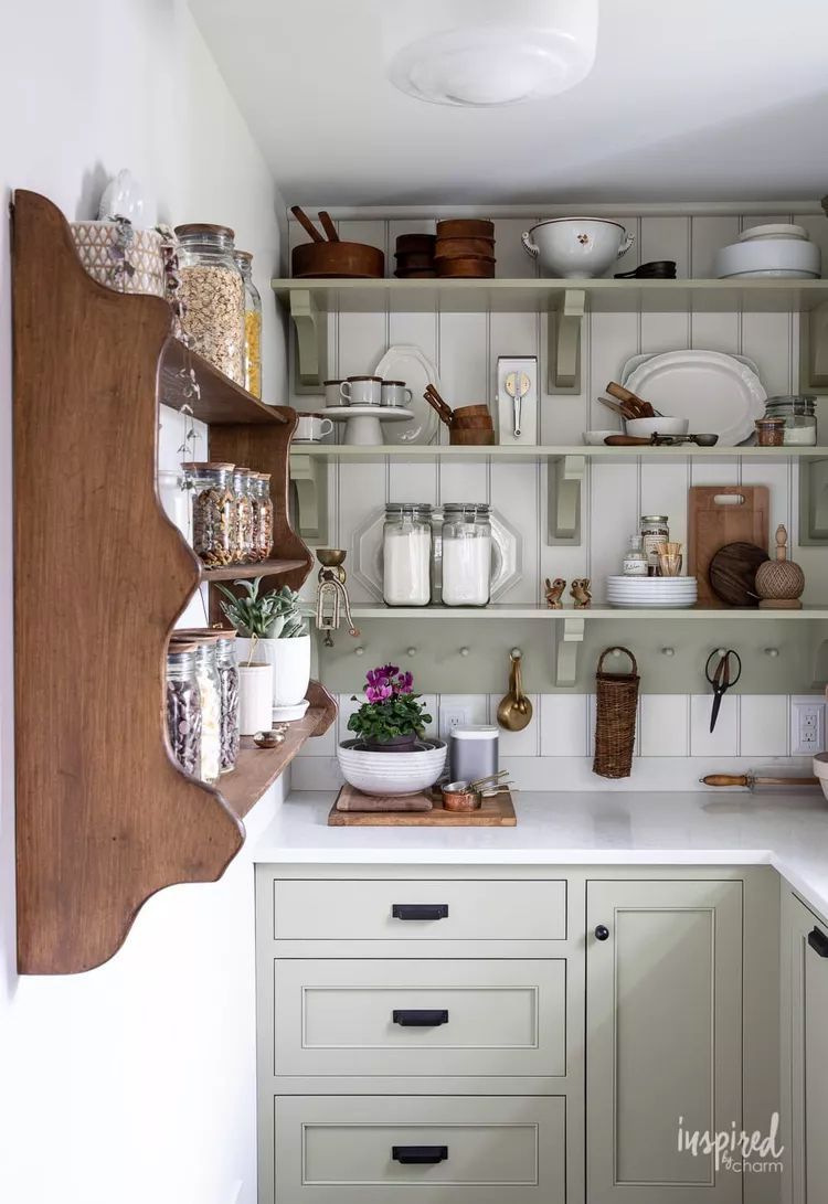 small kitchen pantry with peg rail ideas