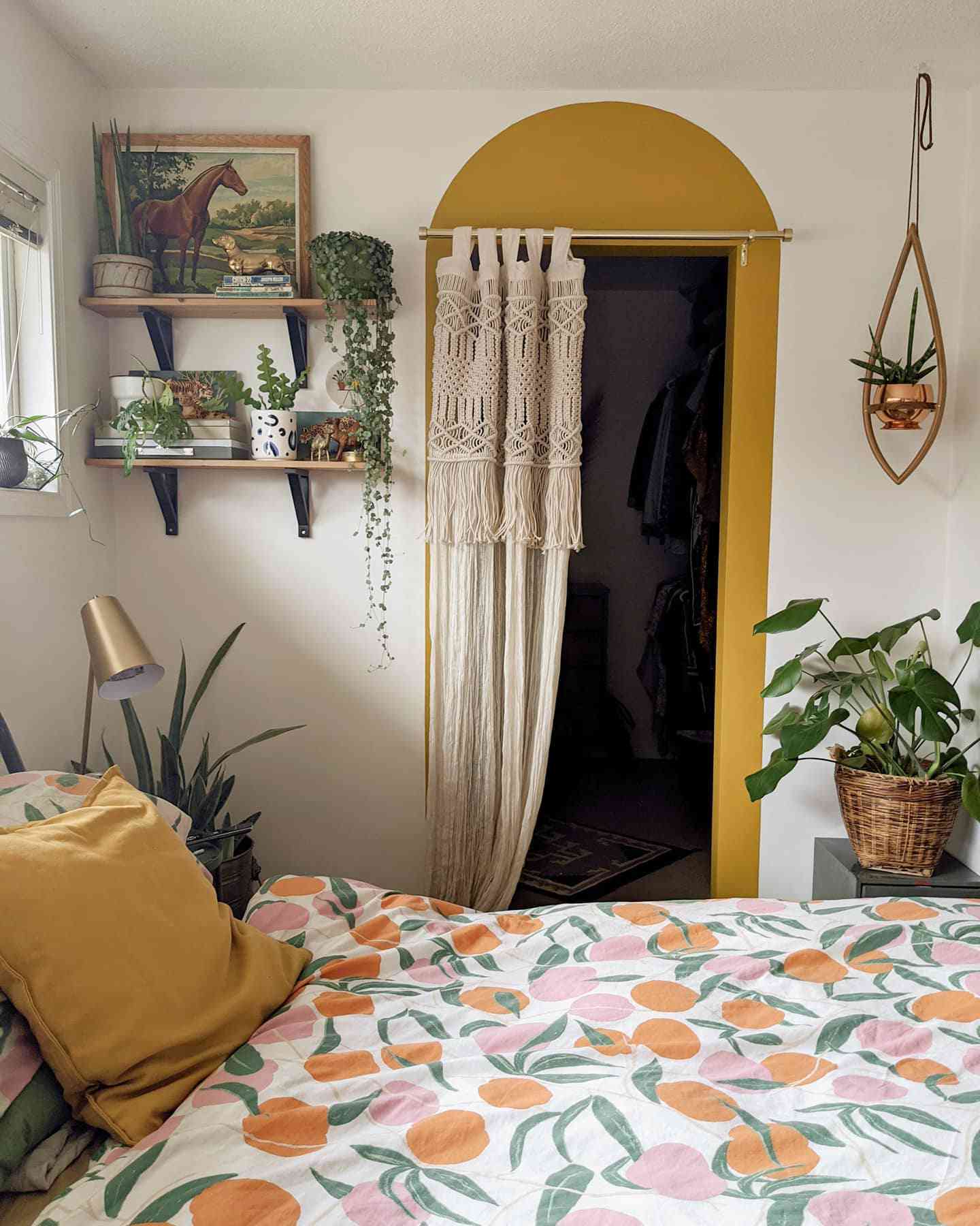 makramé garderob gardin