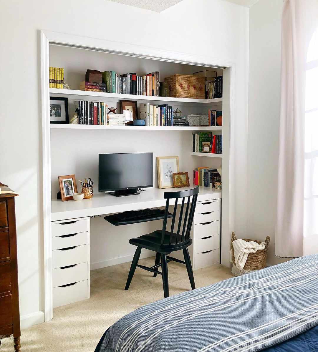 garderobskontor med diy skrivbord