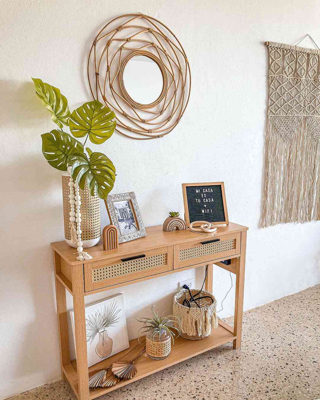 rund boho spegel