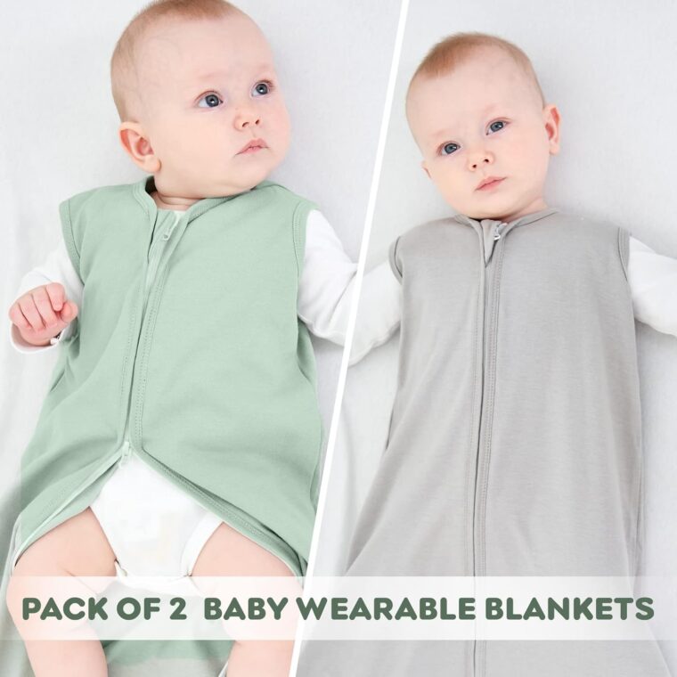 Looxii 2-pack sommarsäck 100% bomull 0,5 TOG Andas sovsäck 67 cm för Unisex Flickor Pojkar 0-6 Månader - Bild 7