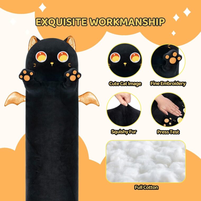 Mewaii Plyschig mjuk kattkudde, djurdockor i plysch, gosiga kuddleksaker, present till barn - Bild 2