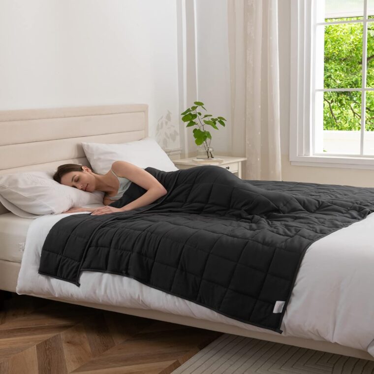 Good Nite Viktad filt vuxen stresslindring terapi filt tungvikt filt för lugna sinnen (grå, 4 kg, 125 x 150 cm)