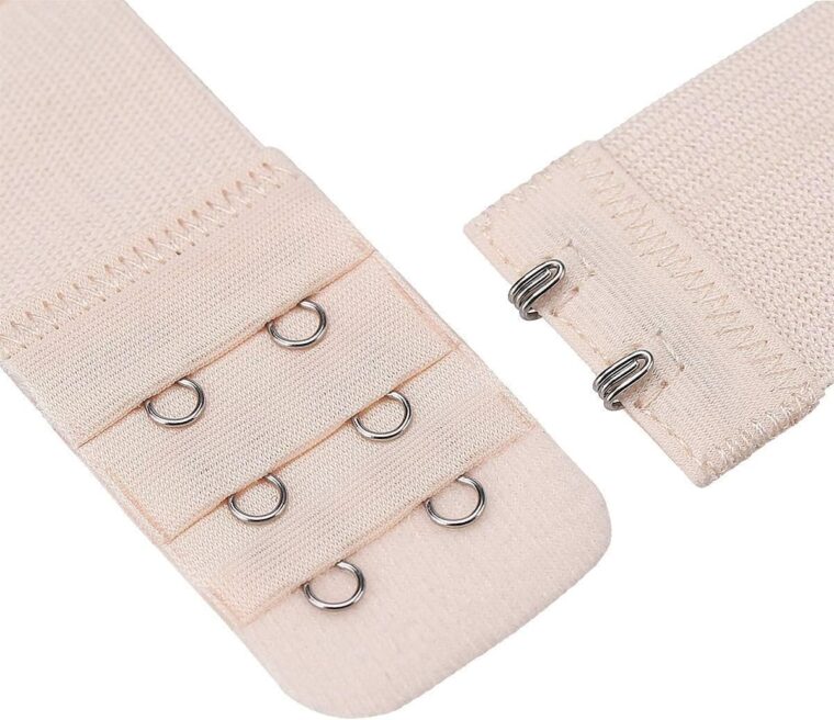 6 stycken bh-förlängning, 2 krokar, witbicg bh förlängning 2 krokar 3 rader bh förlängning dm mjukt, bekvämt elastiskt band för kvinnor (svart, vit, hudfärg) - Bild 3