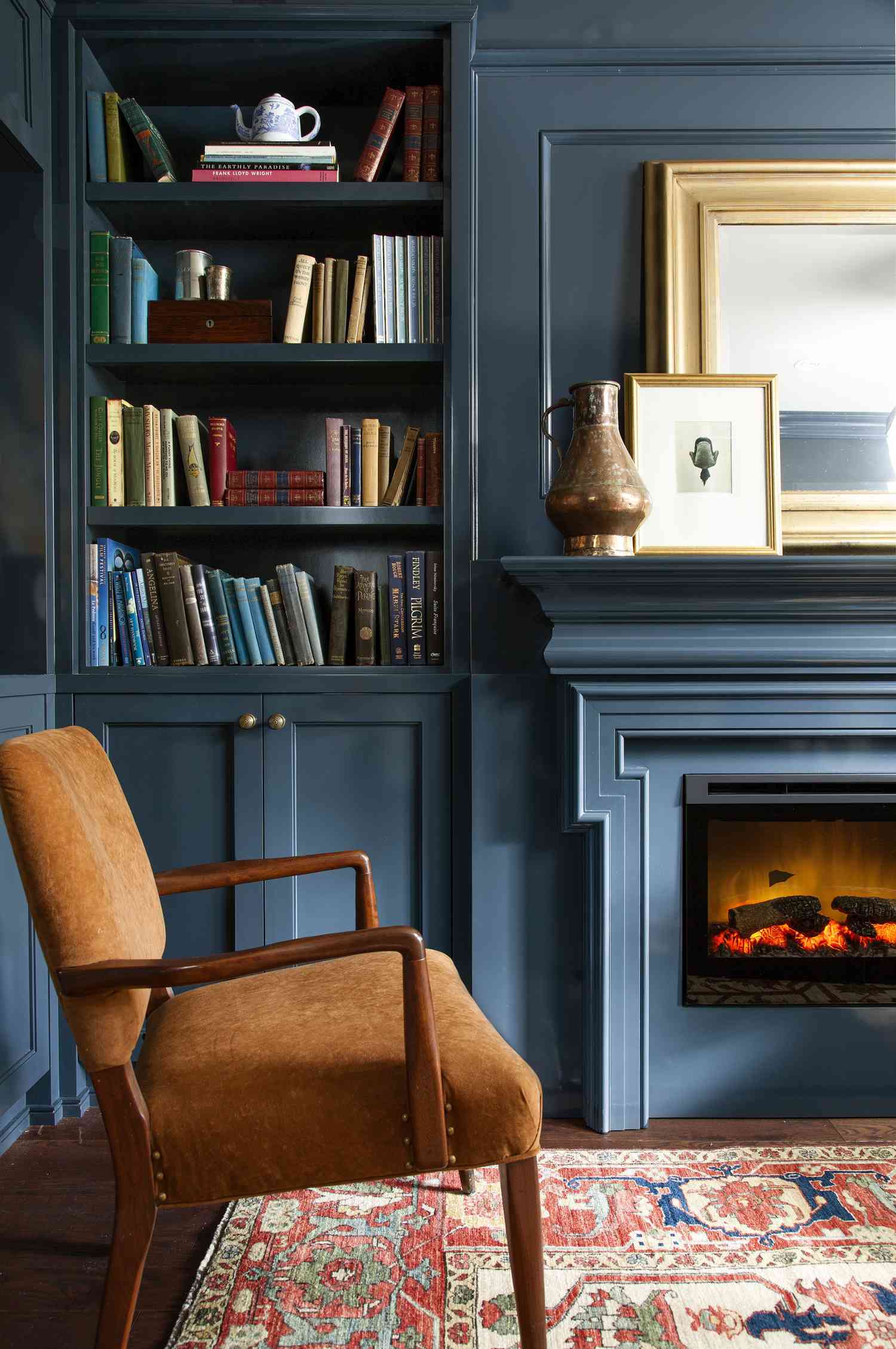 Meredith Heron Design blått bibliotek