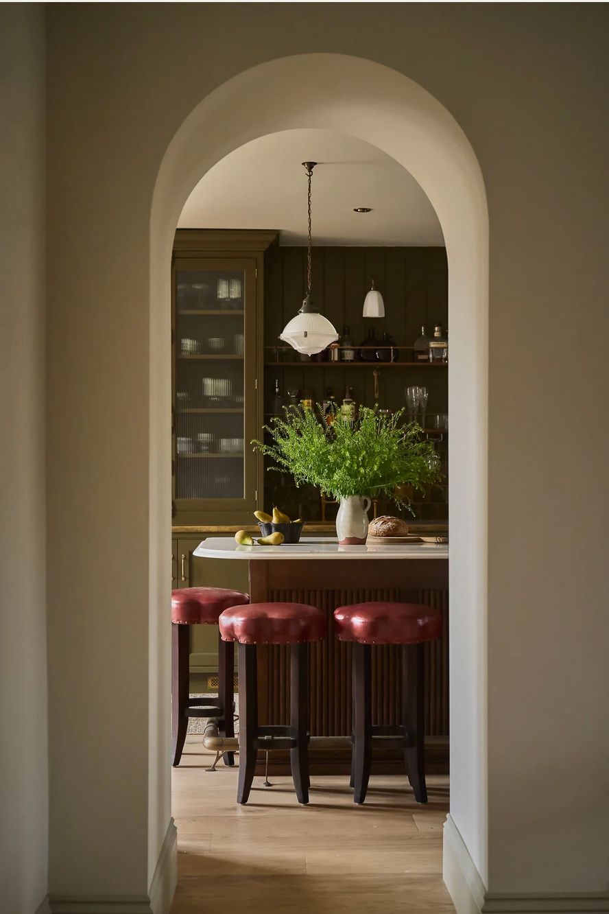 traditional olive green kitchen