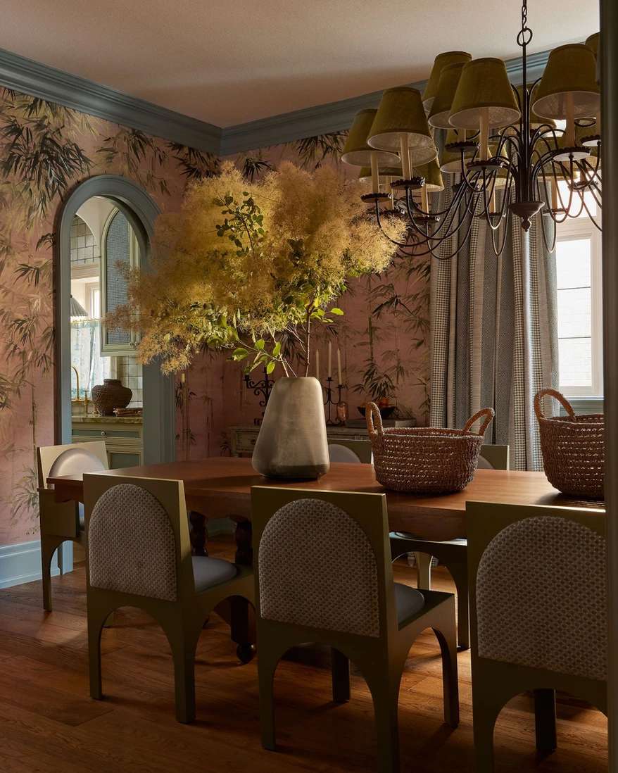 dining room check pattern curtain ideas