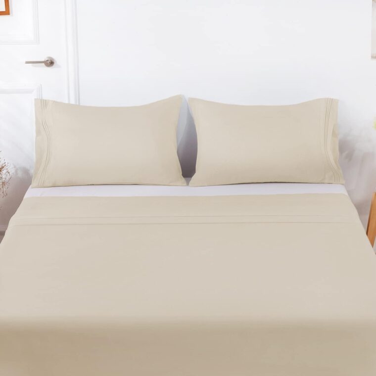 Lirex Örngott 2-Pack, Mjukt Borstad Mikrofiber Örngott, Maskintvättbart, Skrynkelfritt och Andningsbart (Beige, 50 x 75 cm) - Bild 6