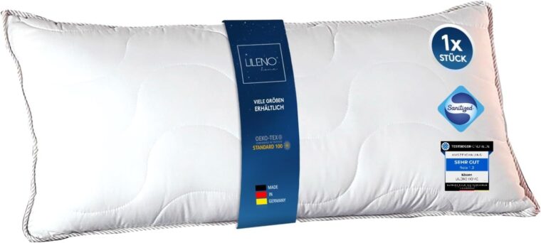 LILENO HOME Kudde 40 x 80 - kudde 40 x 80, perfekt för täcke 135 x 200 cm - sängkudde 40 x 80, koksäker upp till 95 °C och med antibakteriell utrustning - allergiker kudde som kudde 40 x 80