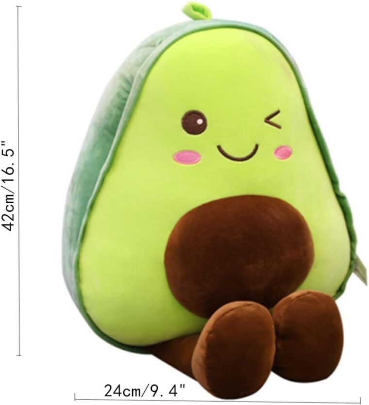 OUKEYI Avokado i plysch, avokadoformad dekorativ kudde, för barn och husdjur (45 cm) - Bild 4