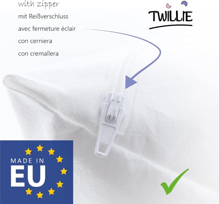 Twillie Vattentätt kuddfodral (set om 2) - för kudde 30 x 50 cm, premiumkvalitet Oeko-TEX®-certifierad, Aegis® allergivänlig, anti-kvalster, bakteriell - tillverkad i Europa - Bild 6