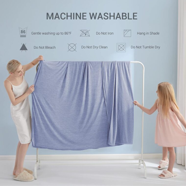 Marchpower Arc-chill® Bomullskyltäcke, senaste Cool-to-Touch-teknik, Lätta svala filtar för hett sovande nattvett Andas hela säsongsfiltet Q-MAX> 0.4 - Blå, 130 * 170cm - Bild 6