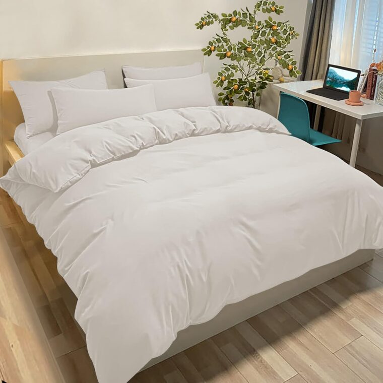 Påslakan 135 x 200 cm med 1 örngott 50 x 80 cm - beige - 1 person mikrofiber sängkläder set