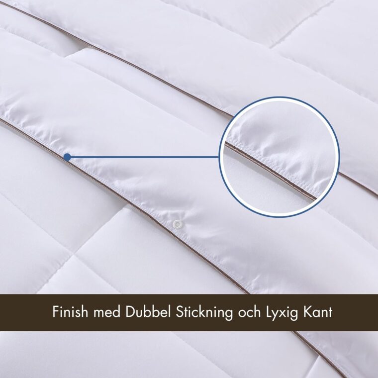 NORA HOME Nordisk fyllning 140x200 4 årstider, set med 2 täcken 3D-fiber touch duntäcke 3 i 1 (125 + 250 = 375 gr/m²). Termisk nivå upp till 4,5/5. Dubbelsydd och broderad finish anti-kvalster - Duo - Bild 5